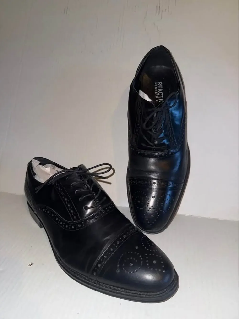 Reaction Kenneth Cole Men's Oxford Black Dress Shoes Size 9.5 No Box